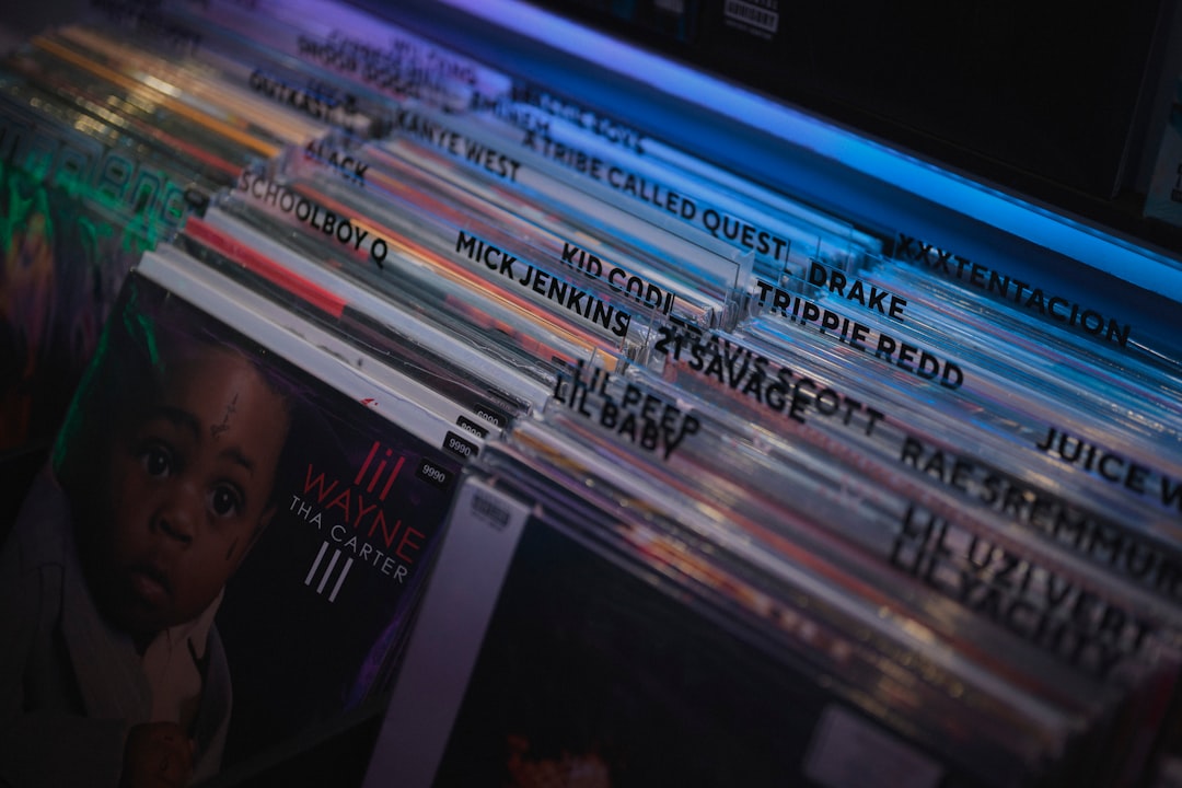 Vinyl records in a music store in Moscow.
